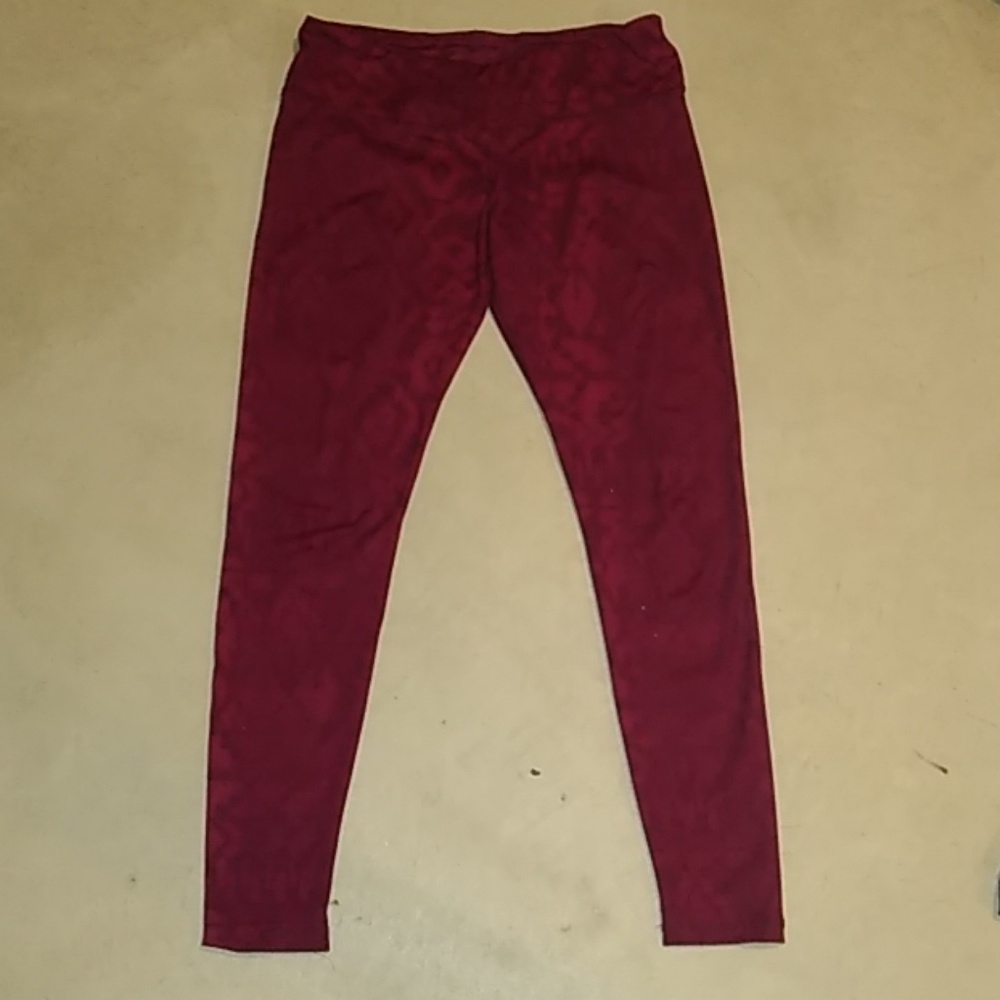 Old Navy Magenta Print Gym Activewear Leggings L